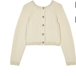 ba&sh Cream Cardigan with Silver sweater